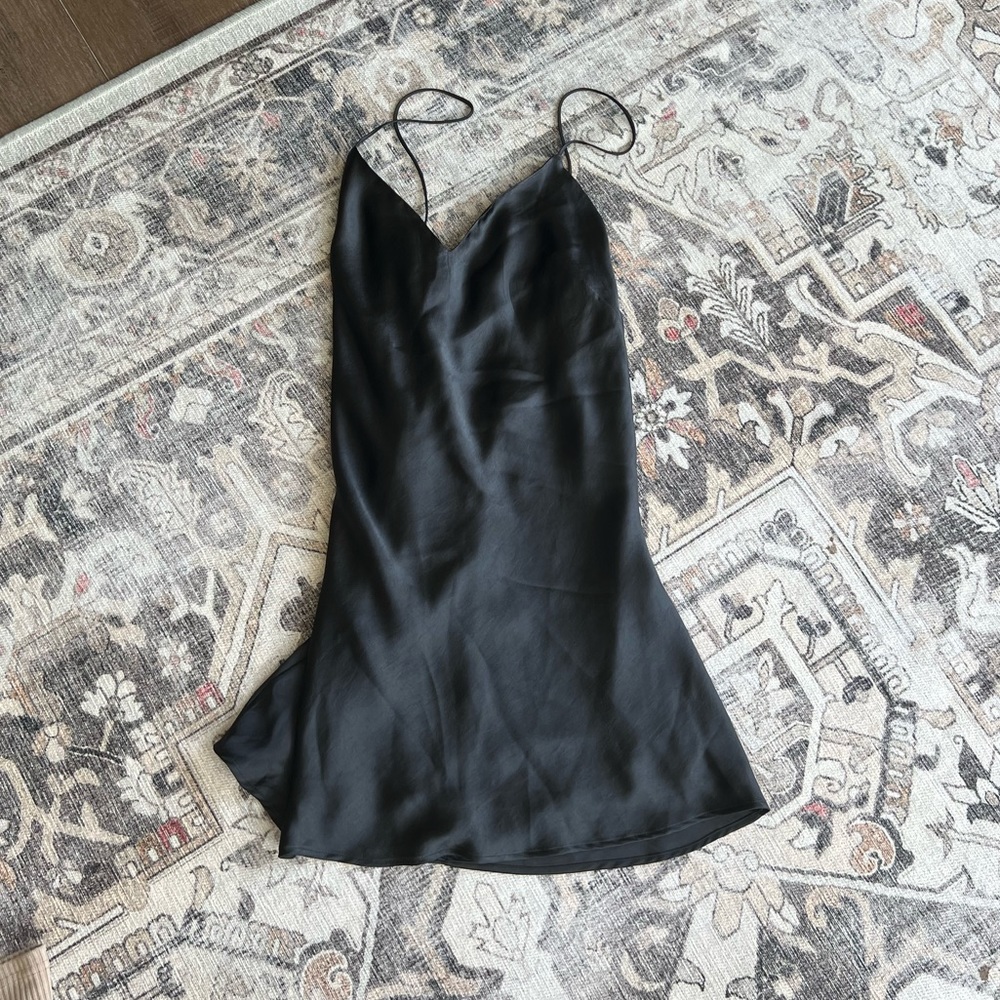 Zara Women’s Satin Slip Dress - Black